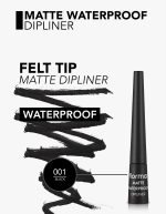 خط چشم مویی ضد آب مات فلورمار Matte Waterproof Dipliner Black - تصویر 2